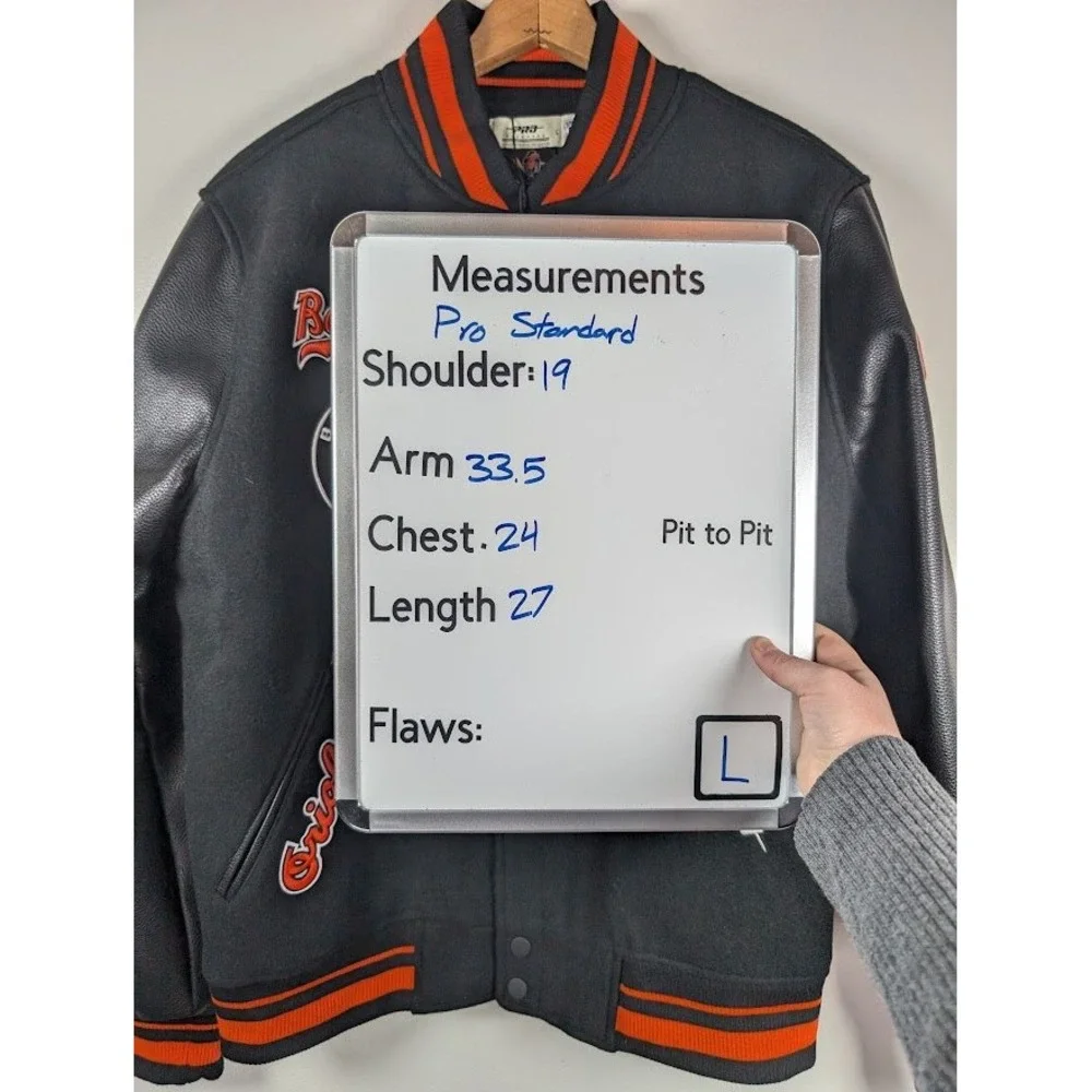 Baltimore Orioles Varsity Jacket Size‎ Large Bomber Pro Standard MSRP $250 NEW